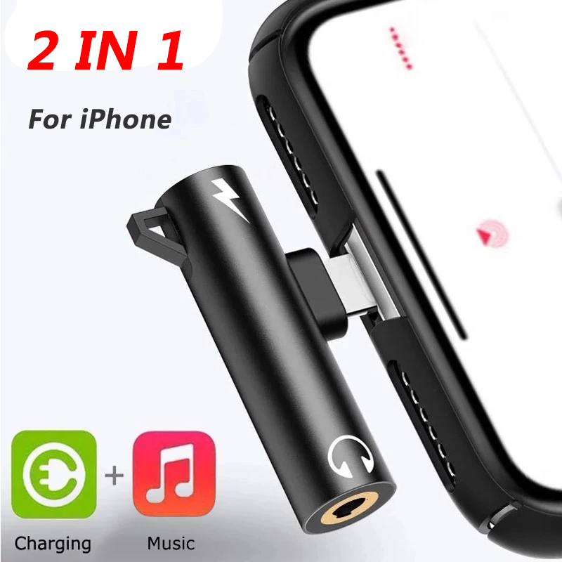 Wired Earphone Lightning - 2 In1 Adapter Splitter For iPhone