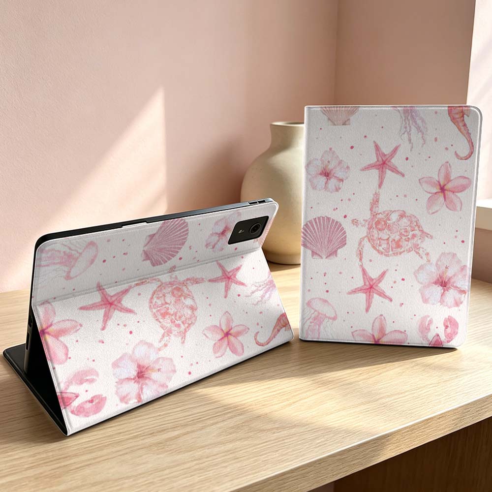 Lenovo Tablet P12 Accessories - Pink starfish turtle pattern Soft For
