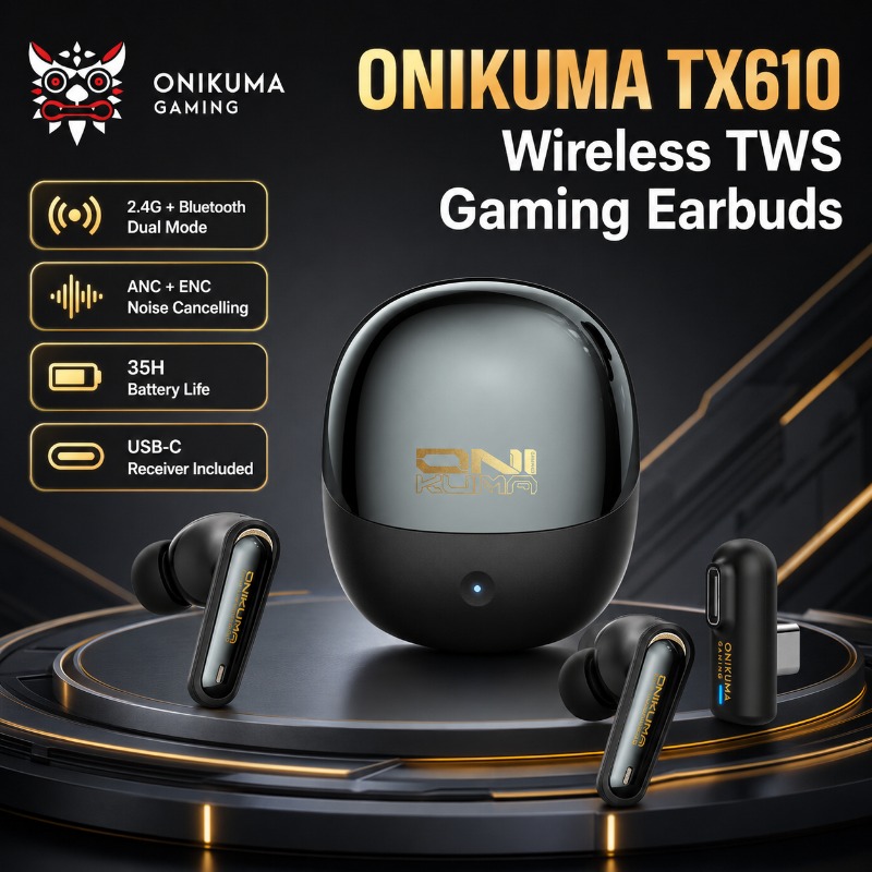 Wired Earphone Lightning - ONIKUMA TX610 Wireless Gaming Earbuds Dual