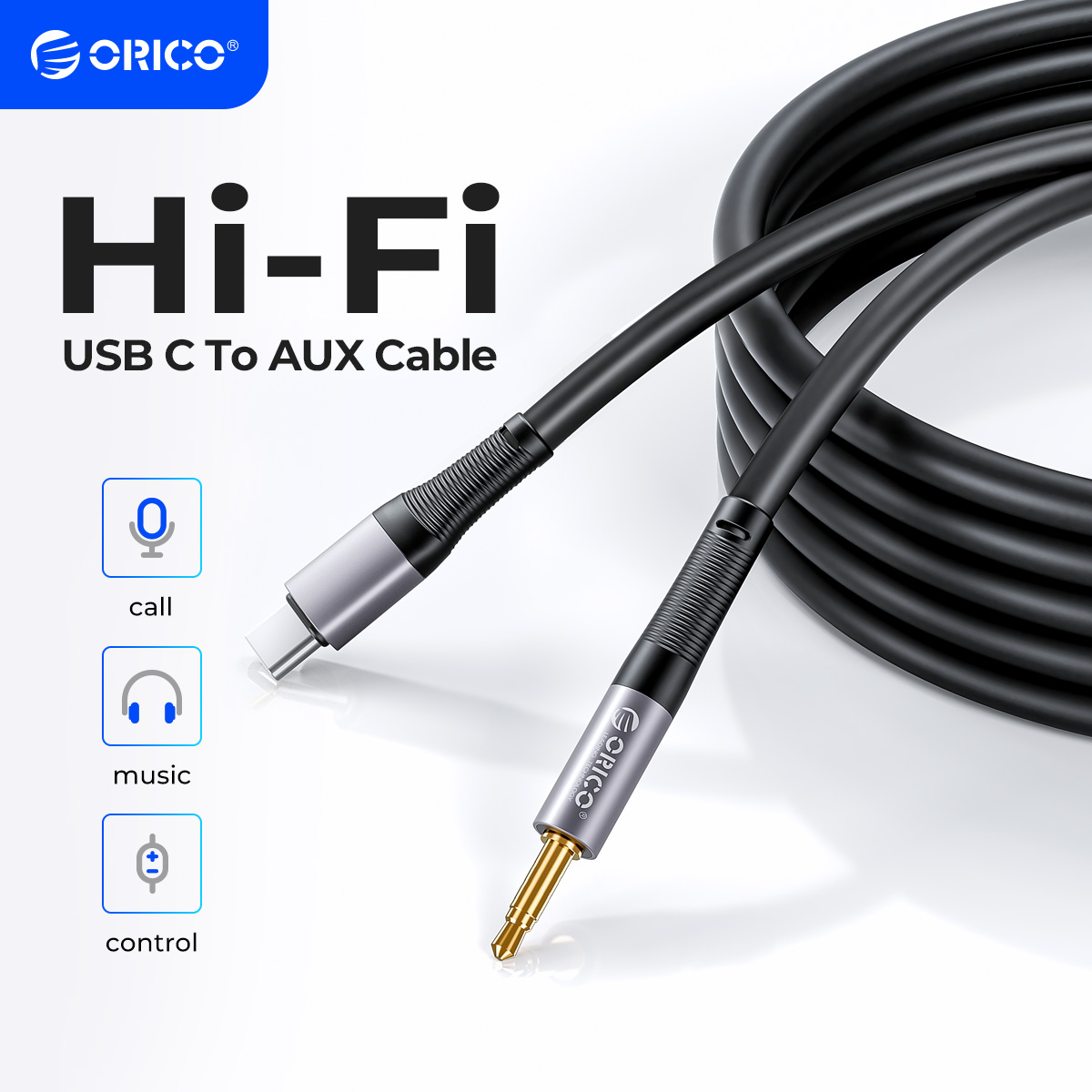 Wired Earphone Lightning - ORICO USB C to 3.5mm Audio