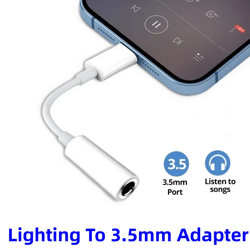 Wired Earphone Lightning - Lighting To 3.5mm Headphone Adaptador 8pin