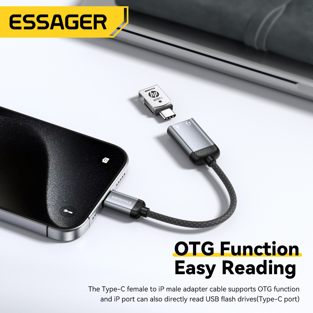 Essager Type-C Audio Adapter C - Wired Earphone Lightning ulasan dan harga