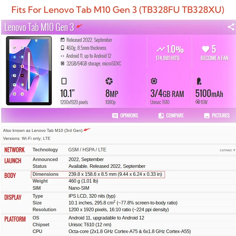 Capa For Lenovo Tab M10 3rd Ge - Lenovo Tablet With Accessories ulasan dan harga