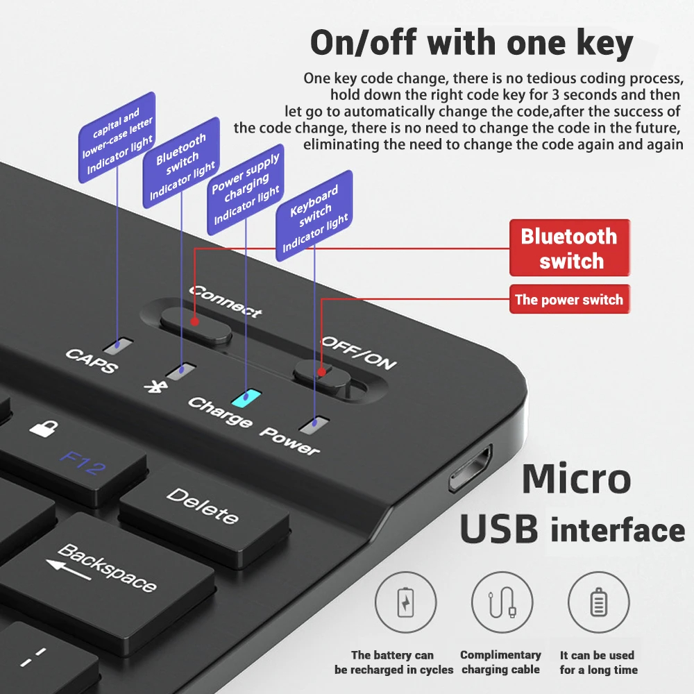 Mini Keyboard Wireless Bluetoo - Android Tablet Gaming Accessories ulasan dan harga