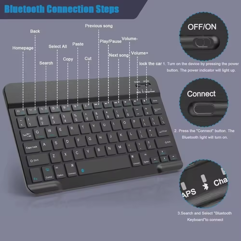 Bluetooth Wireless Keyboard Mo - Tablet Ipad Accessories ulasan dan harga