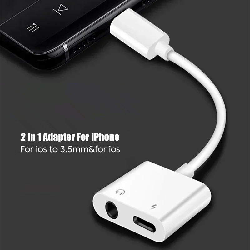 2 in 1 iOS to 3.5mm Jack Audio - Wired Earphone Lightning ulasan dan harga
