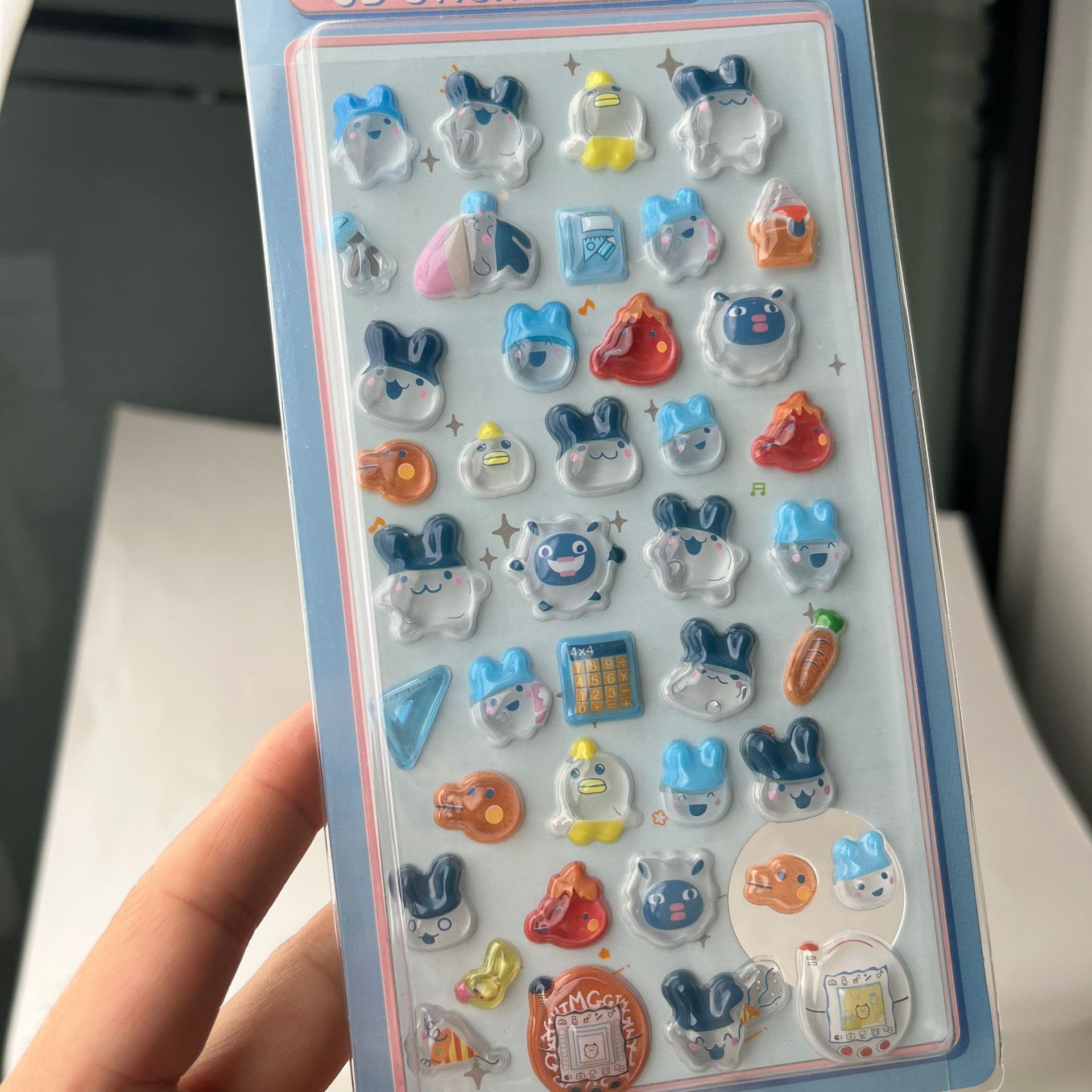 Cute Tamagotchi 3D Puffy Stick - Tablet Cute Accessories ulasan dan harga