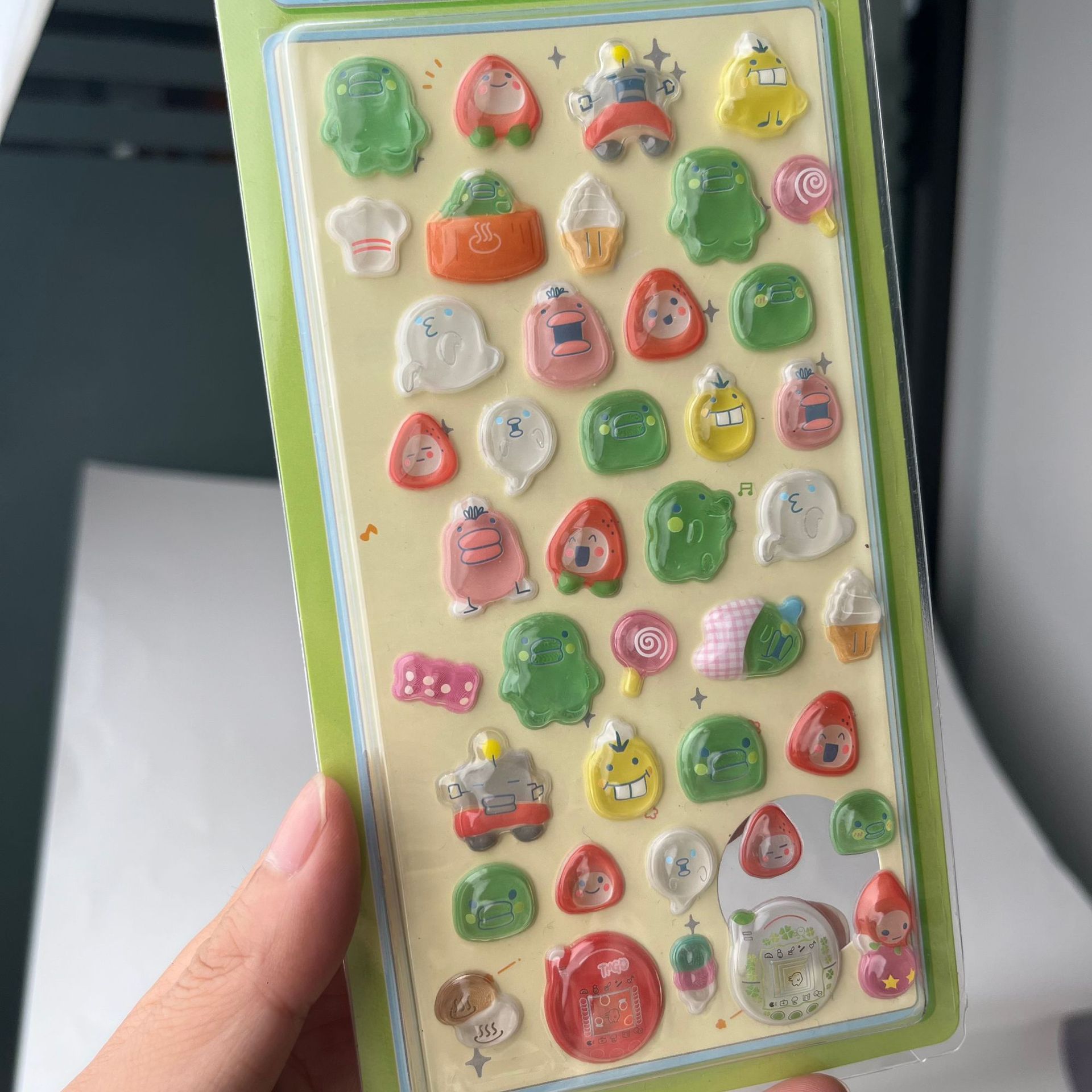 Cute Tamagotchi 3D Puffy Stick - Tablet Cute Accessories ulasan dan harga