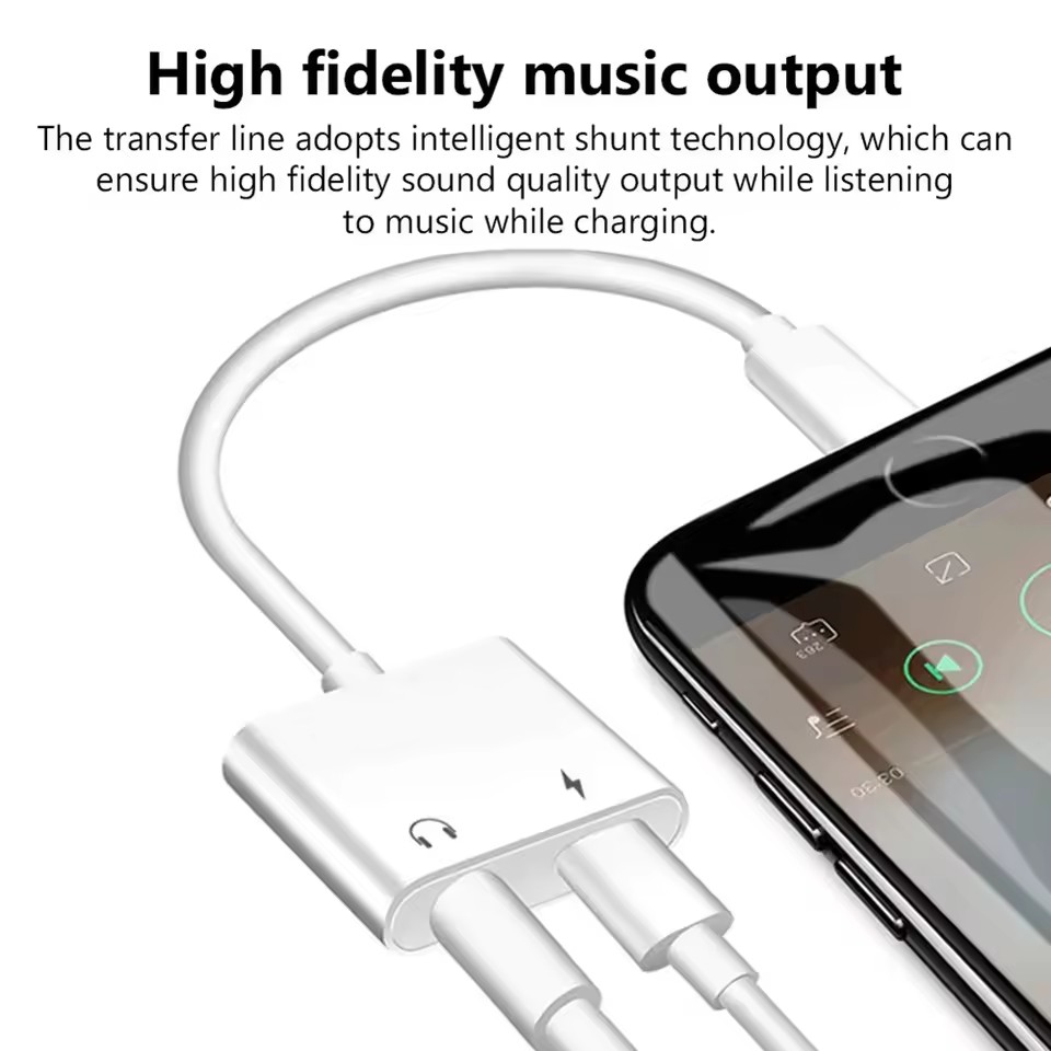 2 in 1 iOS to 3.5mm Jack Audio - Wired Earphone Lightning ulasan dan harga