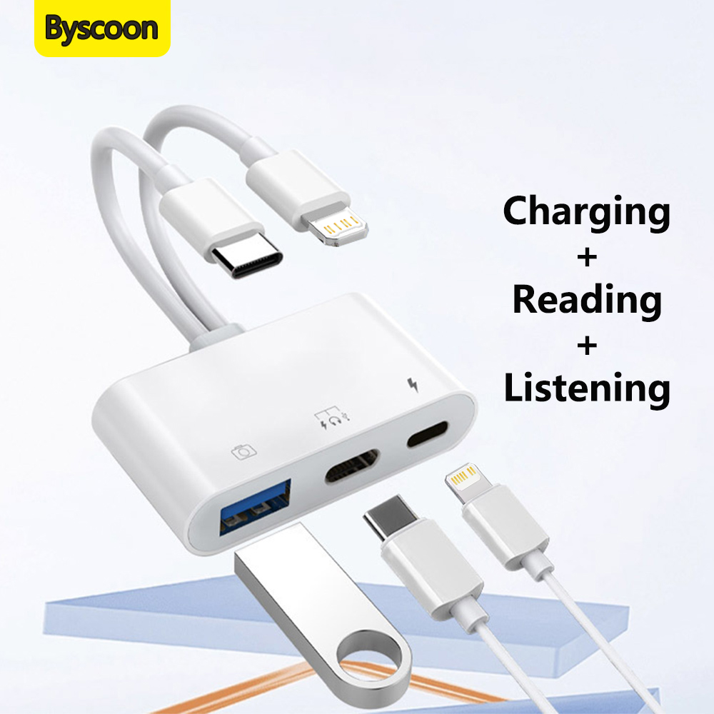 2 in 1 Lightning Type C to USB - Wired Earphone Lightning ulasan dan harga